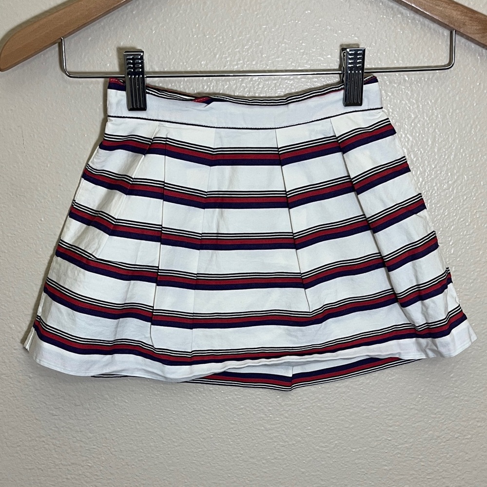 Janie and Jack White Red Navy Striped Skirt